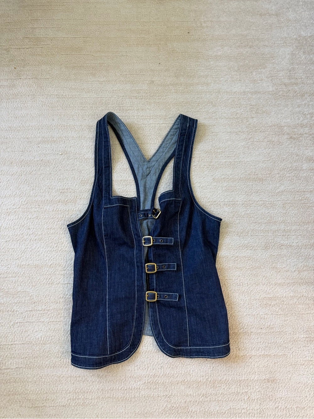 By Anthropologie Denim Hardware Tank Top - Picture 3 of 3